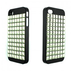 iPhone 4 4S 3D Mini Studs Case (Teal Silver)